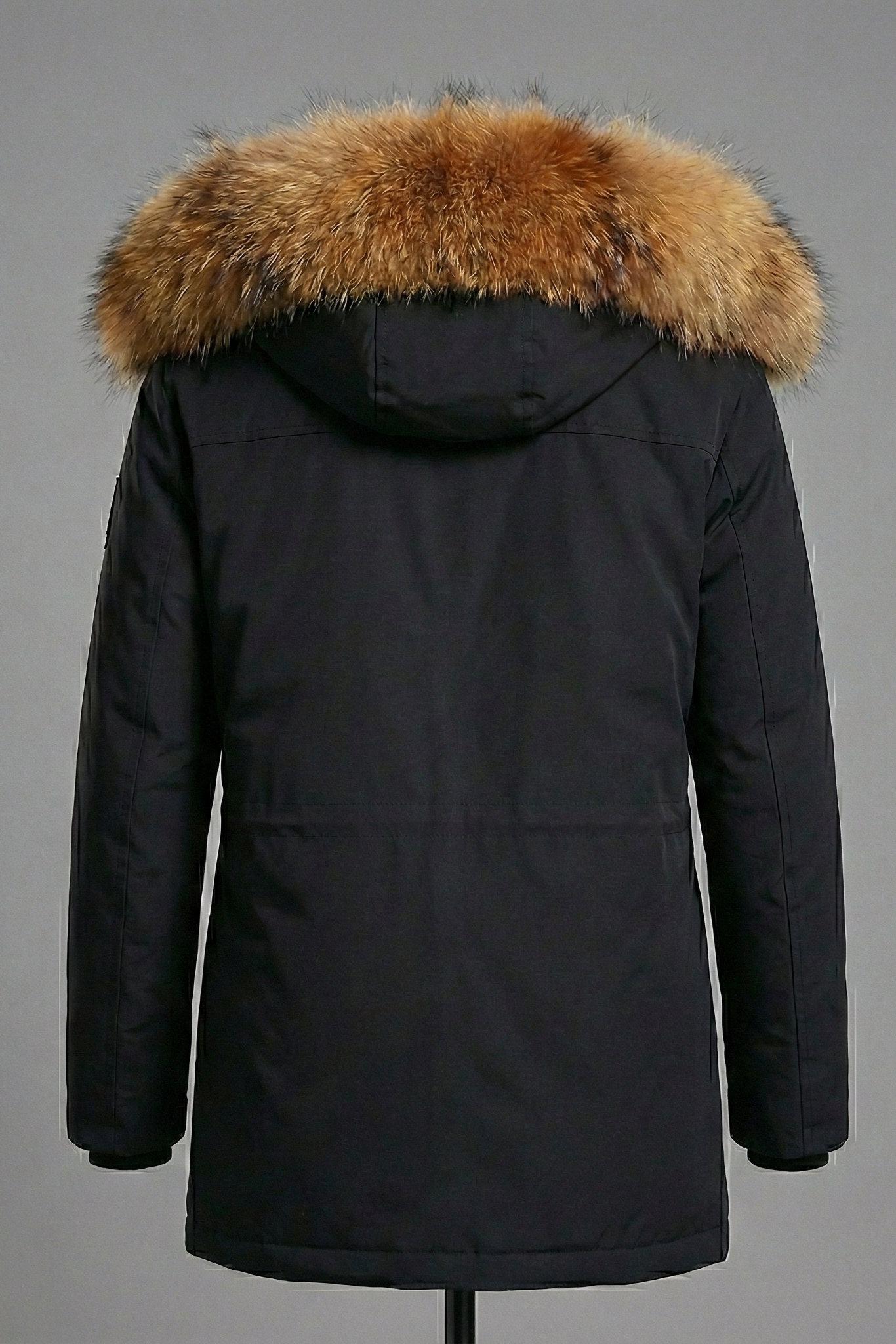 Parka Hombre Invierno Premium - Abrigo Negro con Gran Capucha y Cuello de Piel