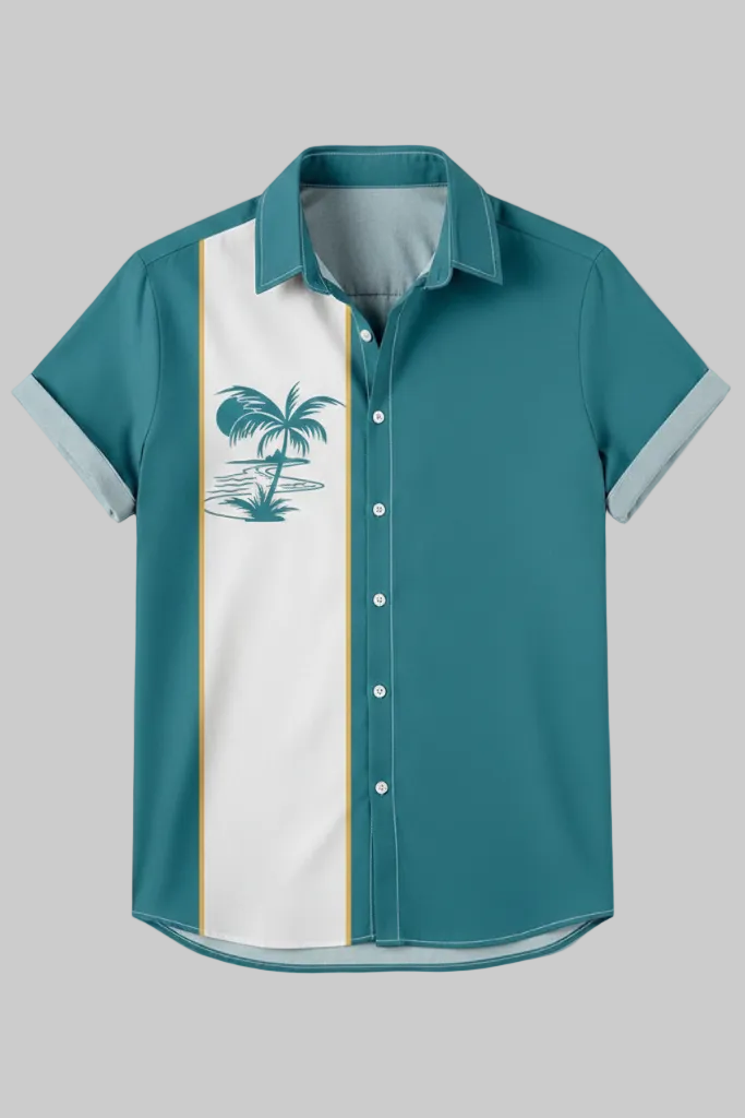 Camisa de Manga Corta – Estilo Retro Resort
