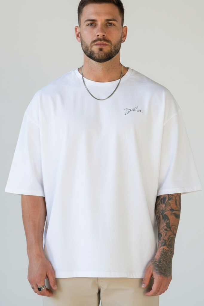 Camiseta Oversize "Pump Cover" de Algodón Elástico – Estilo Gym-Ready