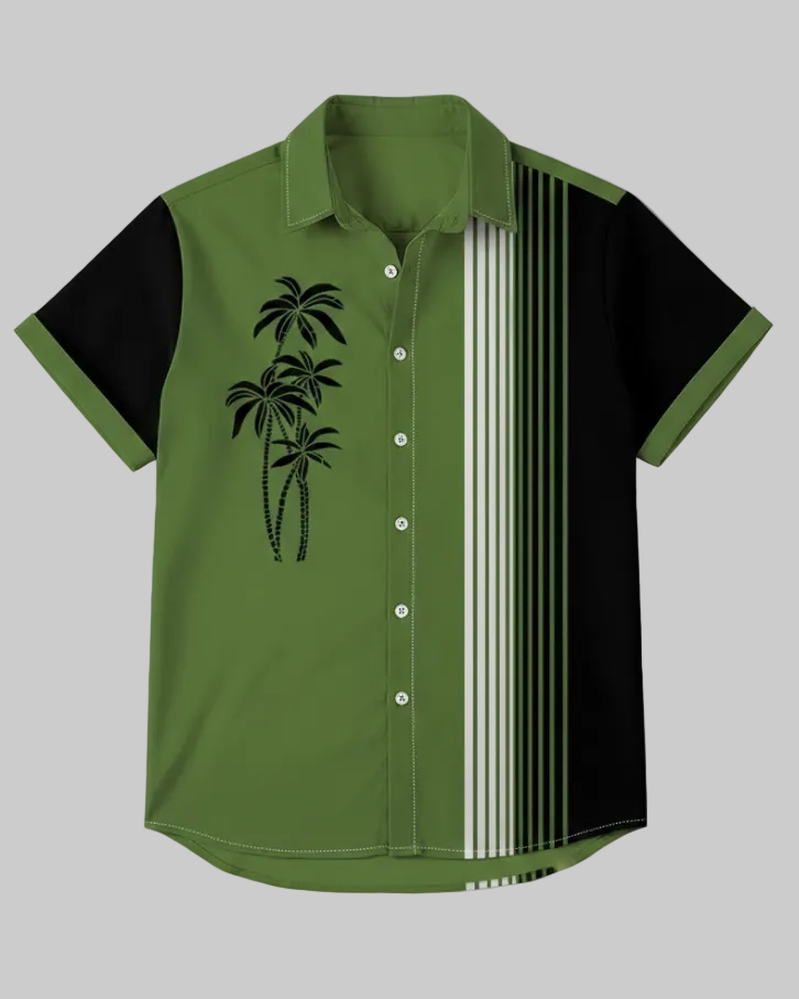 Camisa de Manga Corta – Estilo Retro Resort