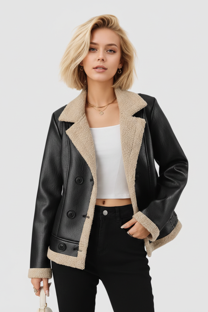 Cazadora Efecto Piel con Interior de Borreguito – La Chaqueta Viral de Entretiempo