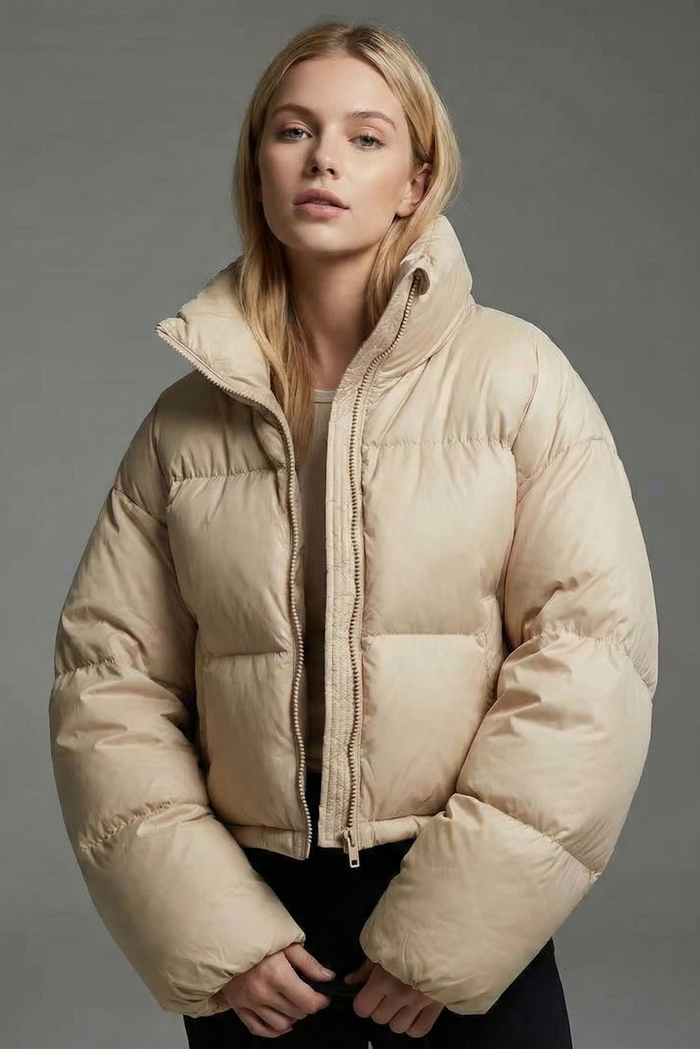 Chaqueta Puffer "Bread Coat" para Mujer – Plumífero Corto de Volumen Acolchado