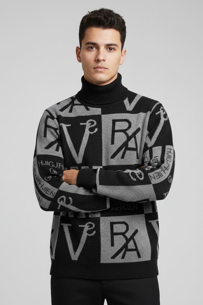 Jersey Cuello Alto Hombre Estampado Exclusivo