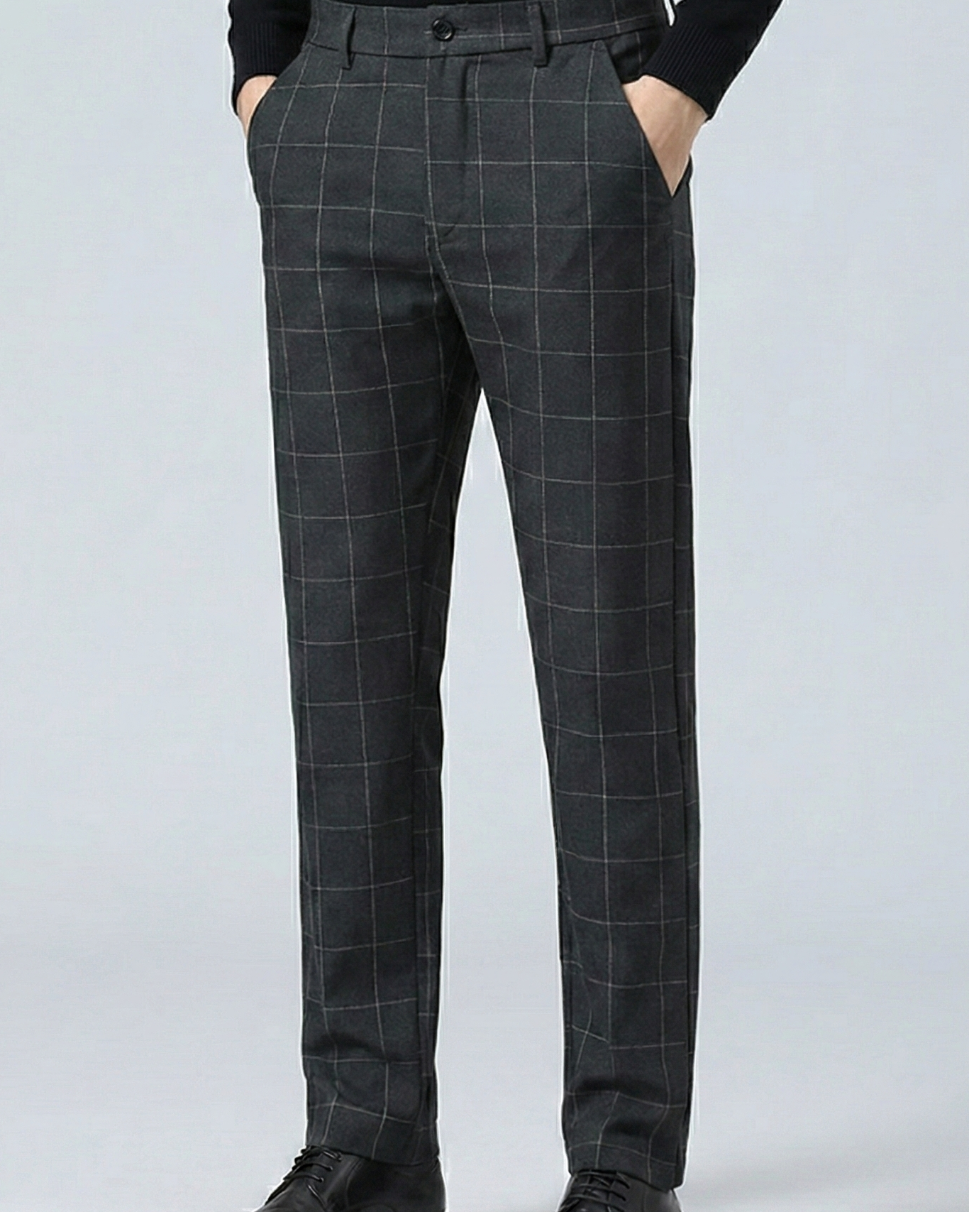 Pantalones de Vestir a Cuadros para Hombre – Pantalón Chino Elegante de Corte Moderno