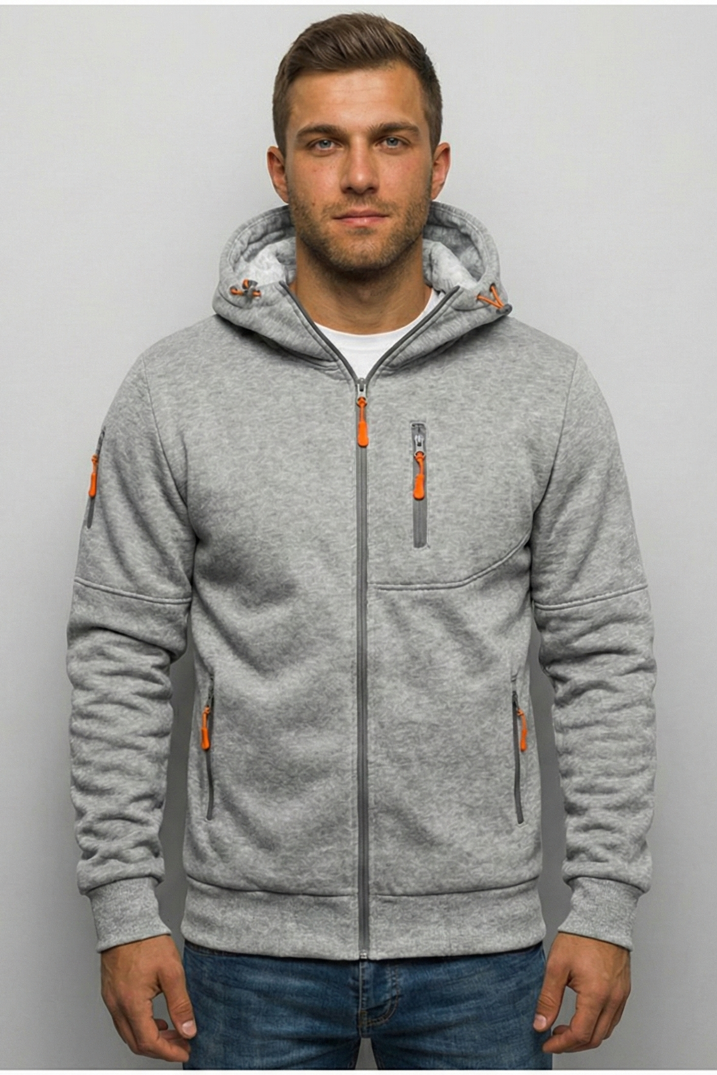 Sudadera Deportiva con Capucha y Cremallera – Chaqueta "Active Wear" Multibolsillos