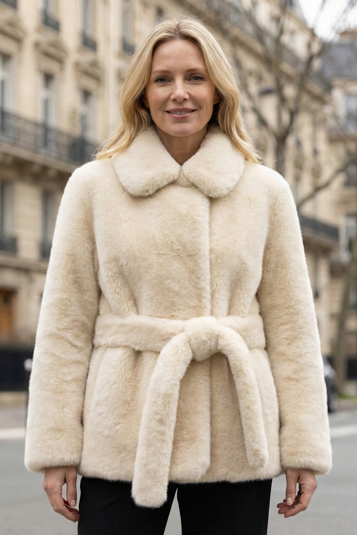 Abrigo de Pelo Sintético Premium – Estilo "Old Money" con Cinturó