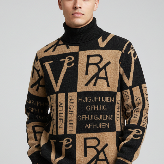 Jersey Cuello Alto Hombre Estampado Exclusivo