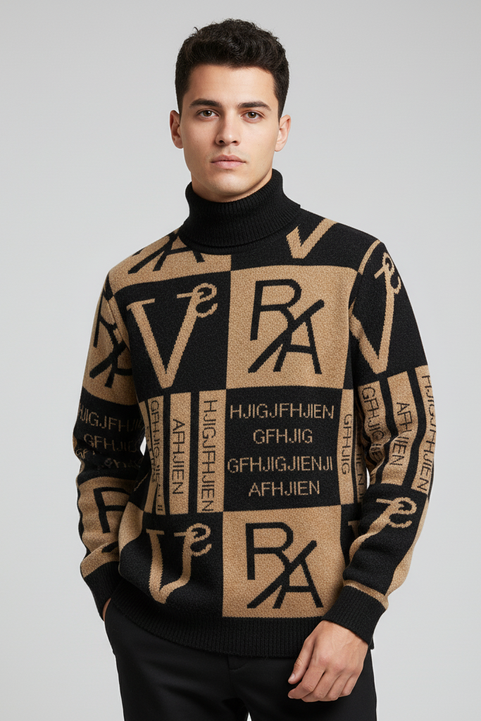 Jersey Cuello Alto Hombre Estampado Exclusivo