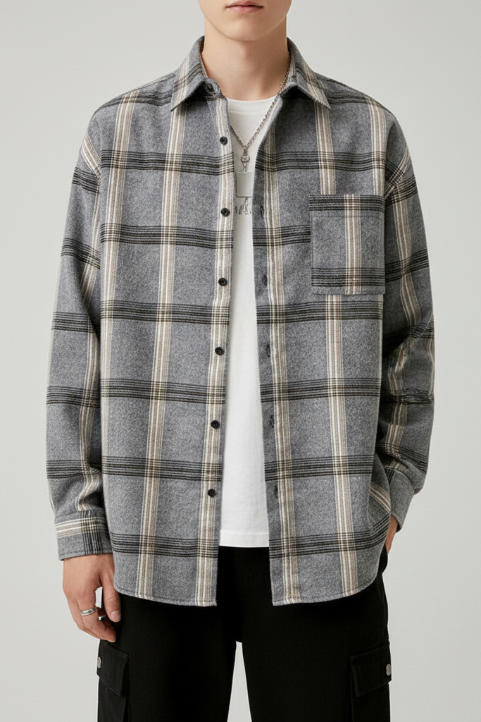 Sobrecamisa de Cuadros – Estilo Oversize Casual