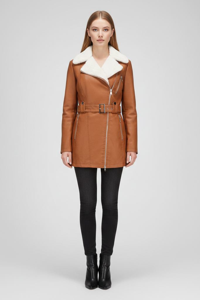 Chaqueta Aviador "Doble Faz" con Interior de Borreguito y Cinturón