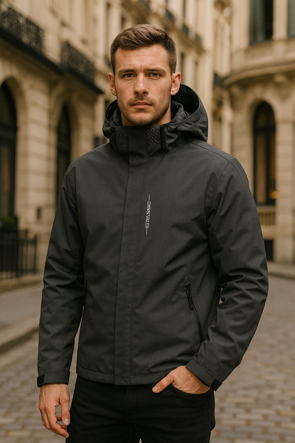 Chaqueta impermeable para hombre con capucha – ligera, cortaviento y estilo urbano