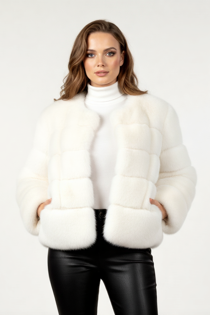 Abrigo Corto de Mujer de Pelo de Lujo - Estilo Chic