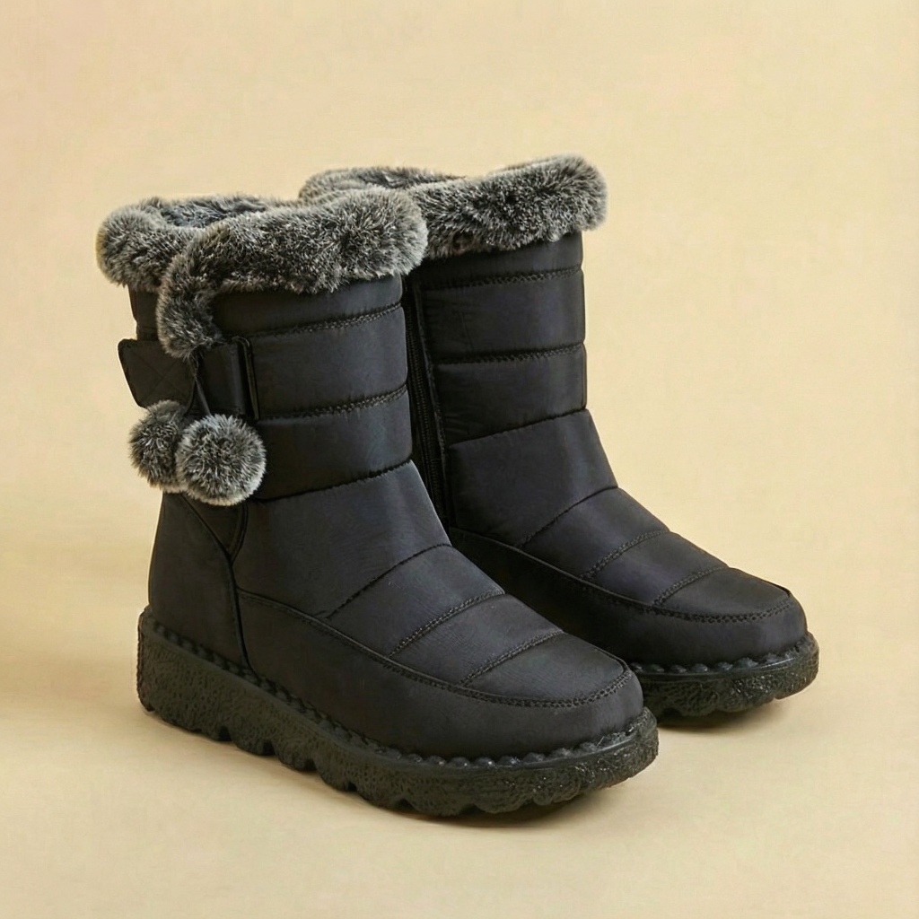 Botines Estilo Apres-Ski Acolchados con Pelo – La Tendencia Más Chic y Calentita del Invierno para Mujer