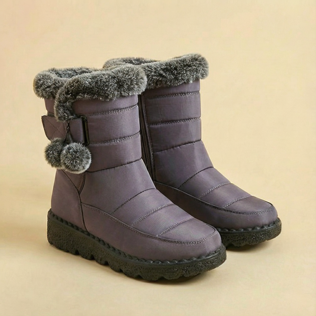 Botines Estilo Apres-Ski Acolchados con Pelo – La Tendencia Más Chic y Calentita del Invierno para Mujer