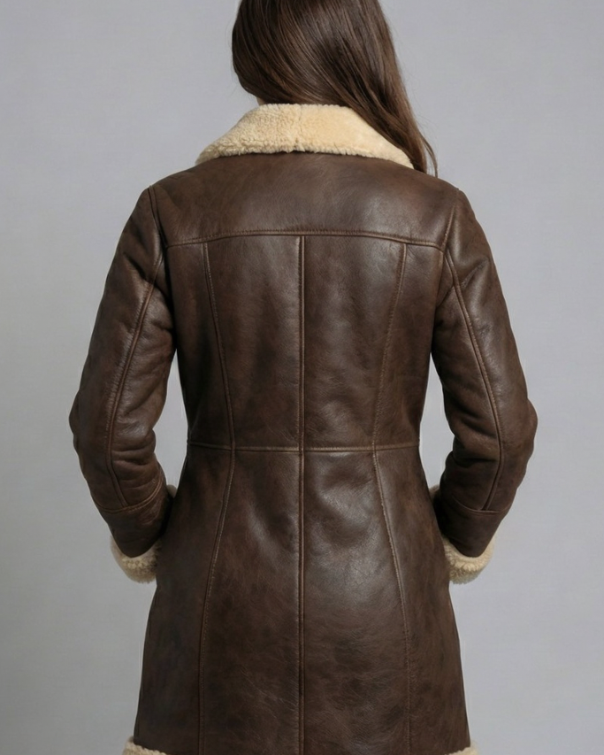 Abrigo "Pelliza" Estilo Vintage – Chaquetón de Efecto Piel con Interior de Borreguito