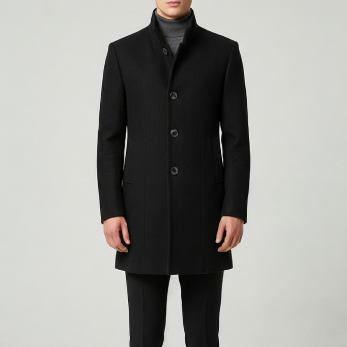 Abrigo Estilo Urbano "Cambridge" con Cuello Alzado y Corte Recto