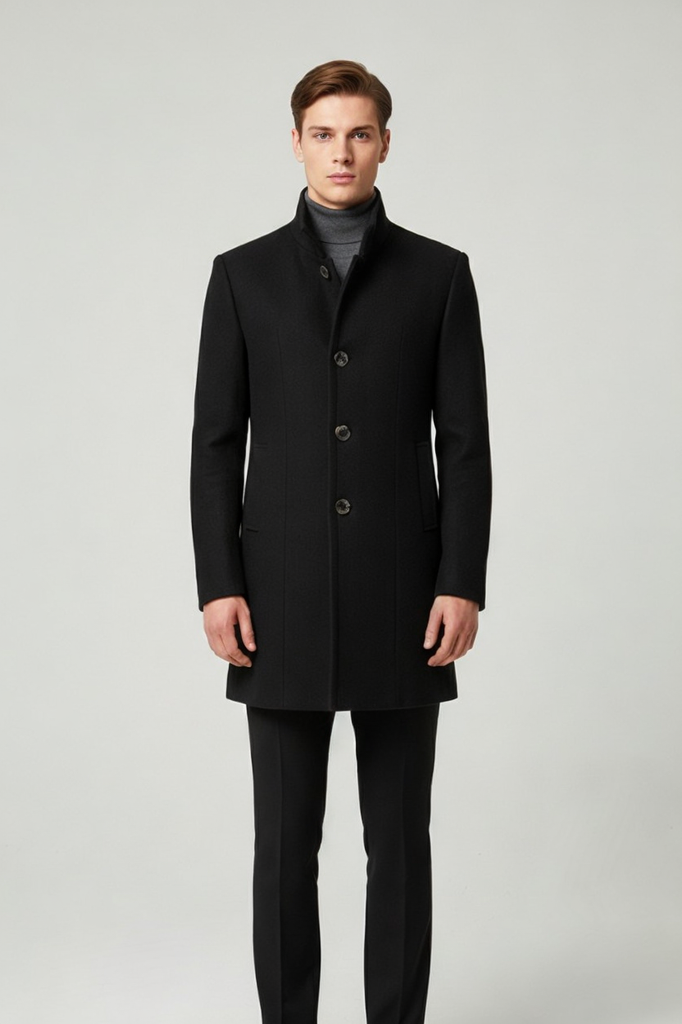 Abrigo Estilo Urbano "Cambridge" con Cuello Alzado y Corte Recto