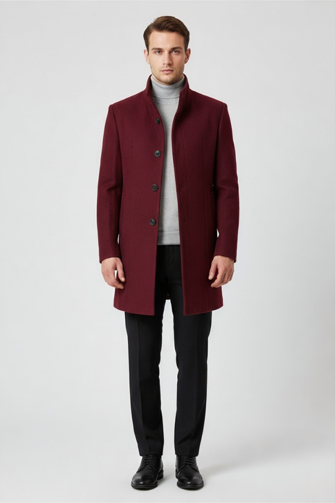 Abrigo Estilo Urbano "Cambridge" con Cuello Alzado y Corte Recto