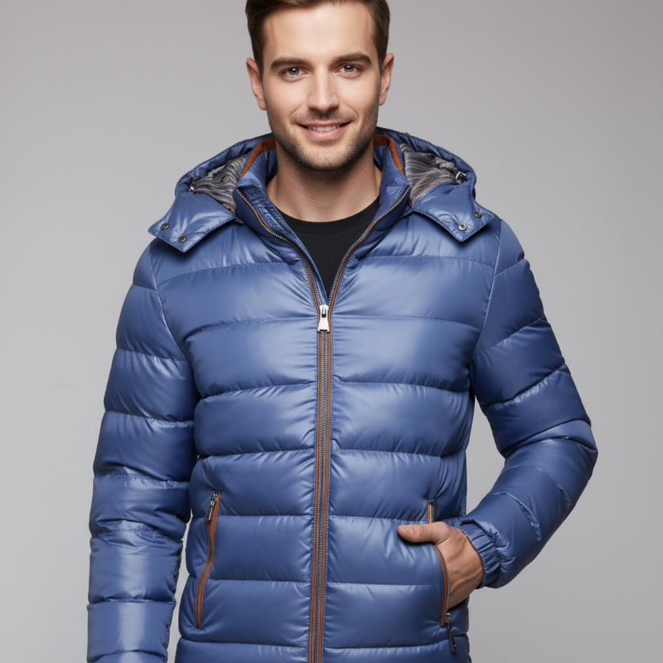 Chaqueta Plumas Hombre con Capucha – Acolchada y Ligera Premium